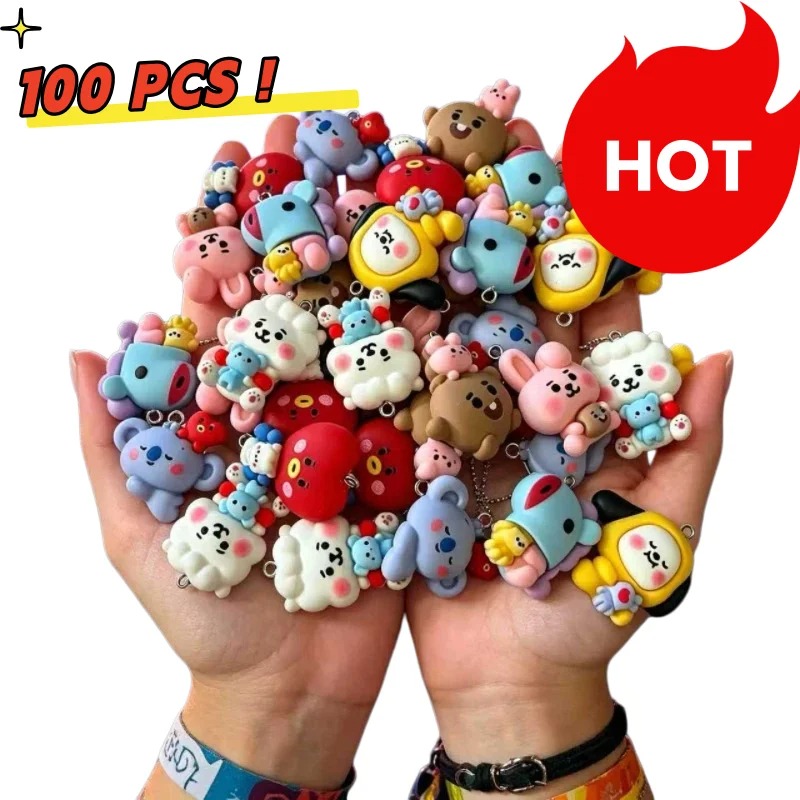 Cosplay Prop Diy - 7pcs BT21 Resin Cartoon Charm DIY
