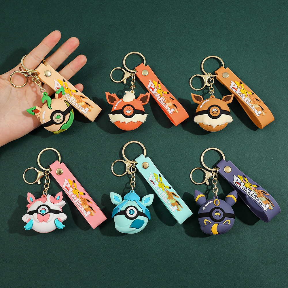 6pcs Pikachu Cartoon Keychain  - Pokeball Cosplay Prop review and price