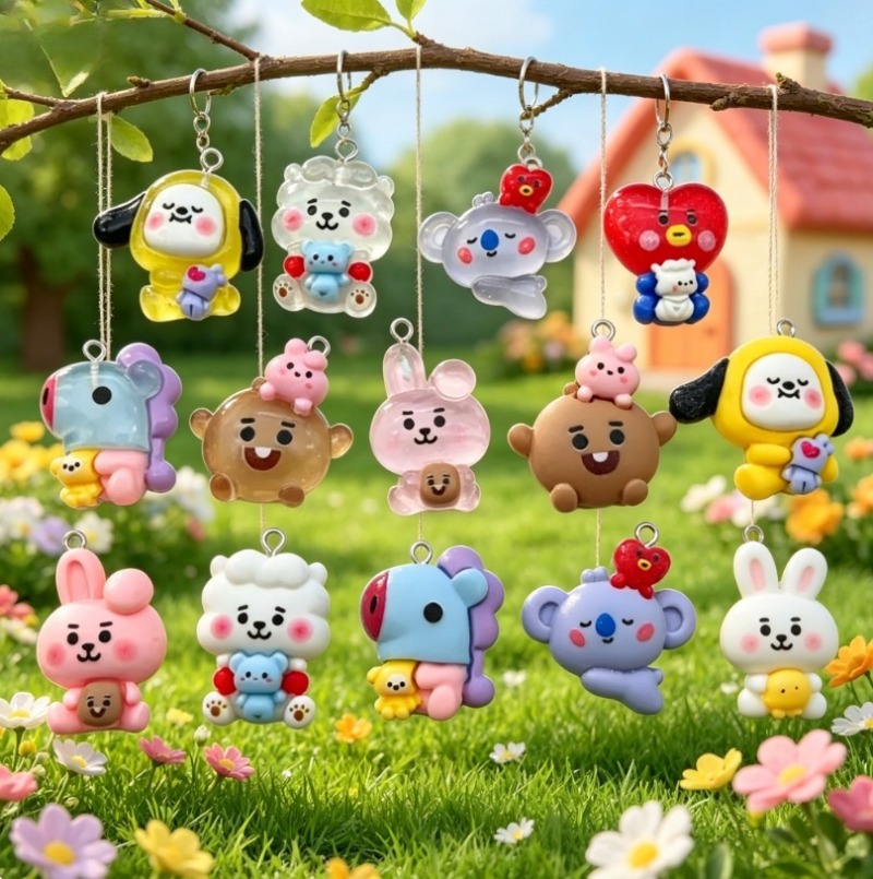 7pcs BT21 Resin Cartoon Charm  - Cosplay Prop Diy review and price